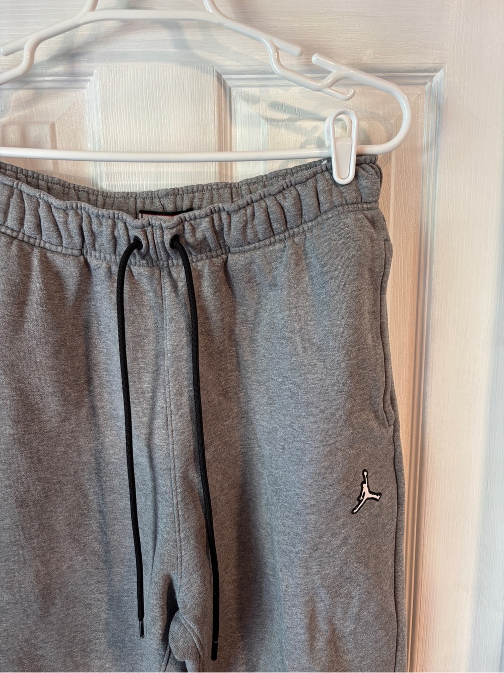 Jordan Men's Gray Sweatpants with Black Drawstrings